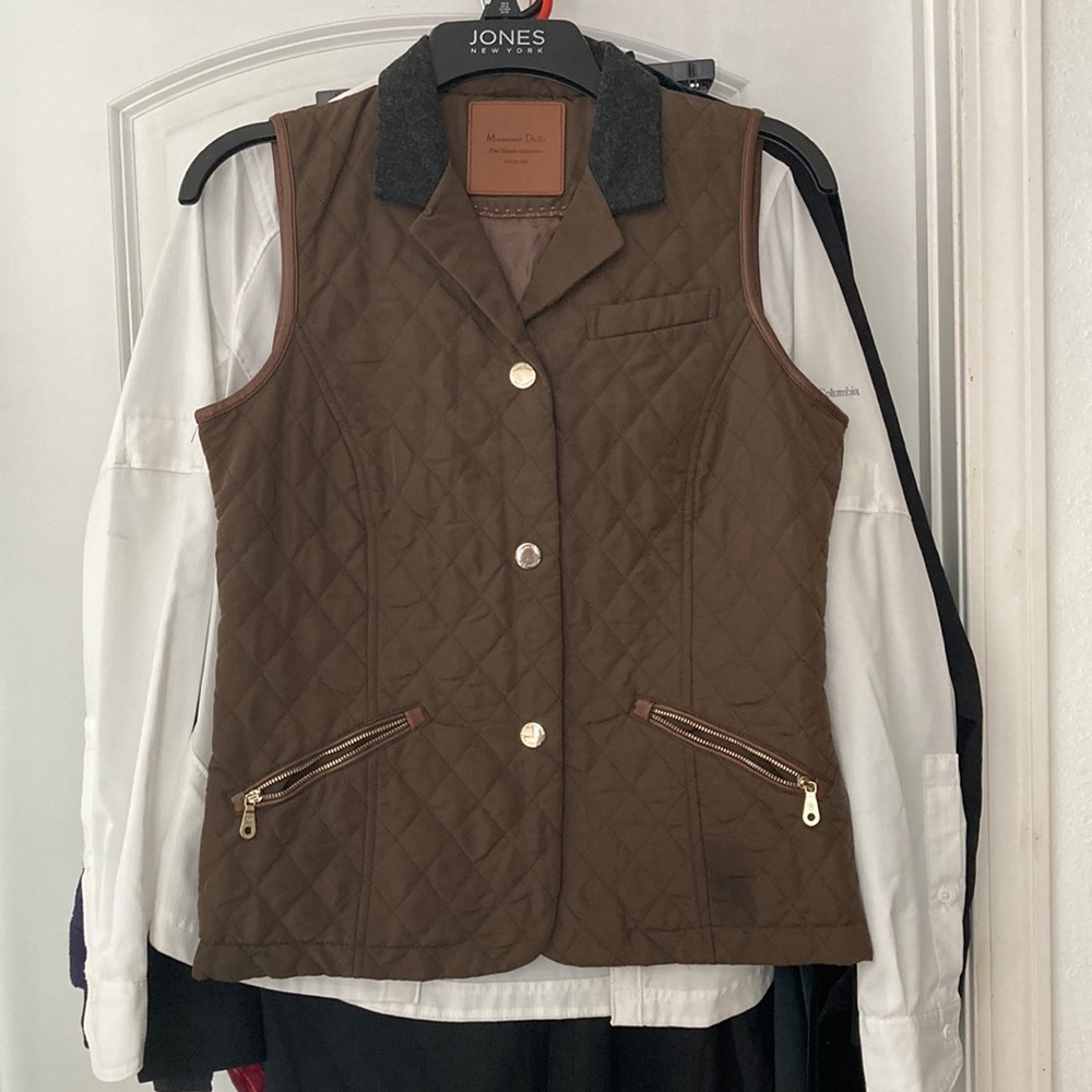 S Massimo Dutti vest olive color